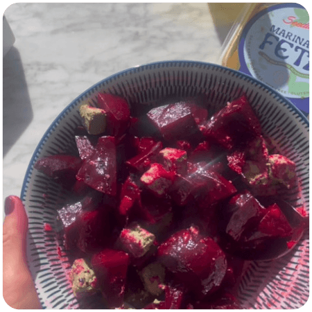 Roasted Beet + Marinated Feta Salad